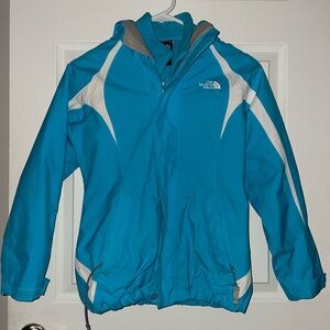 The North Face Turquoise and White Jacket